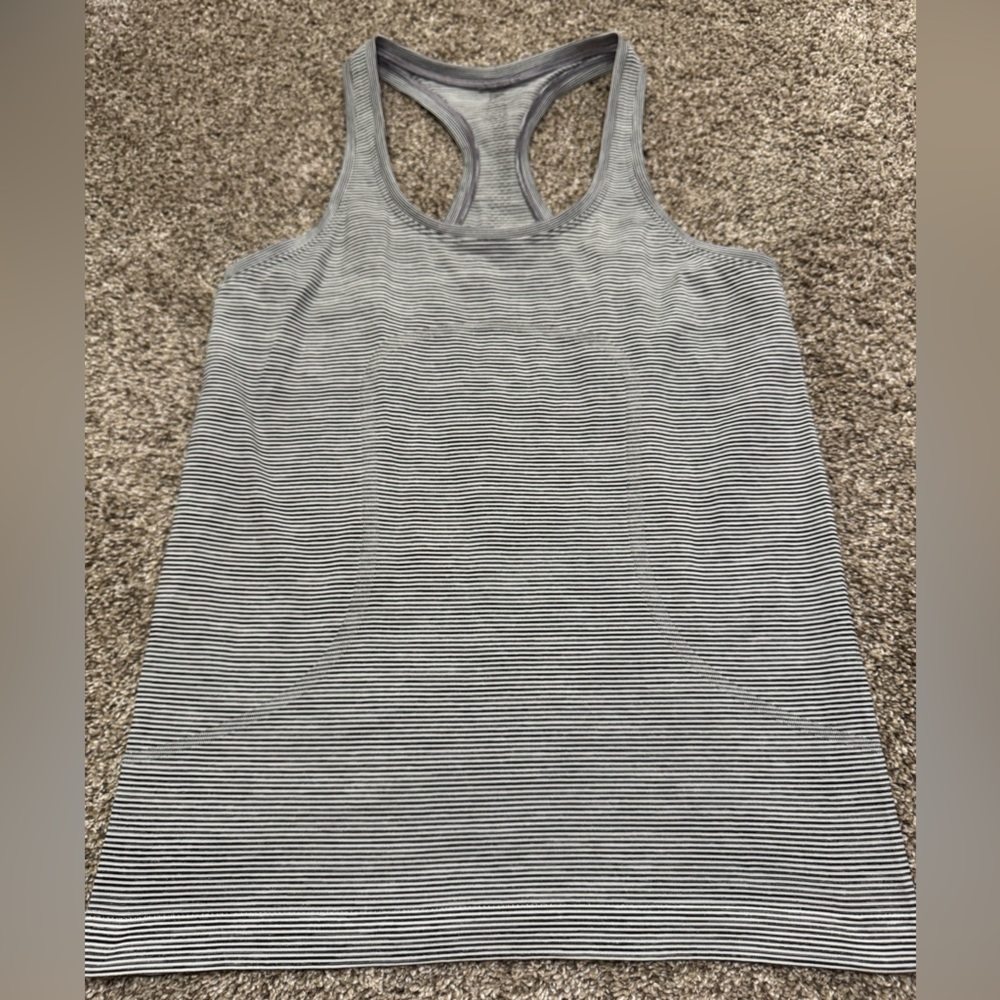 lululemon athletica Black and White Striped Tank Top